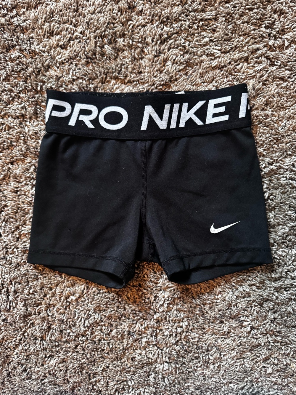 Nike Black Performance Compression Shorts with White Swoosh